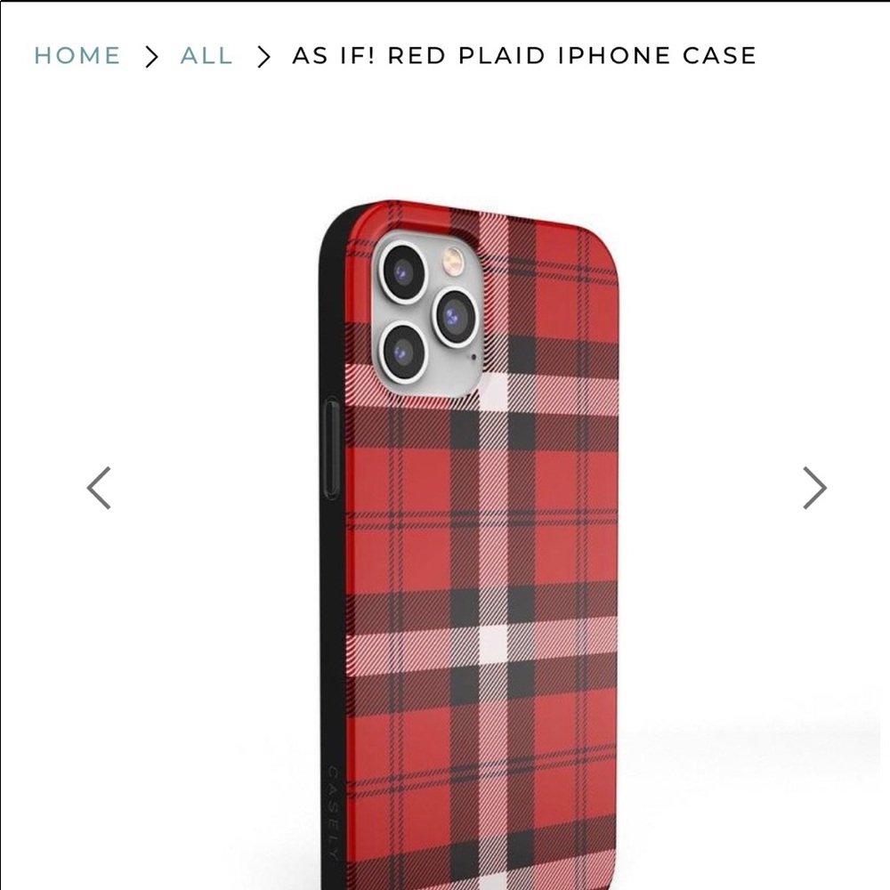 As if! Red Plaid iPhone Case  by Casely. Classic / iPhone 11 Pro